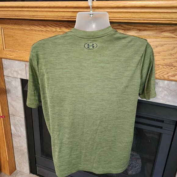 Under Armour T Shirt Mens L Taupe Heatgear Active Work Out Gym Short Sleeve - Picture 4 of 5